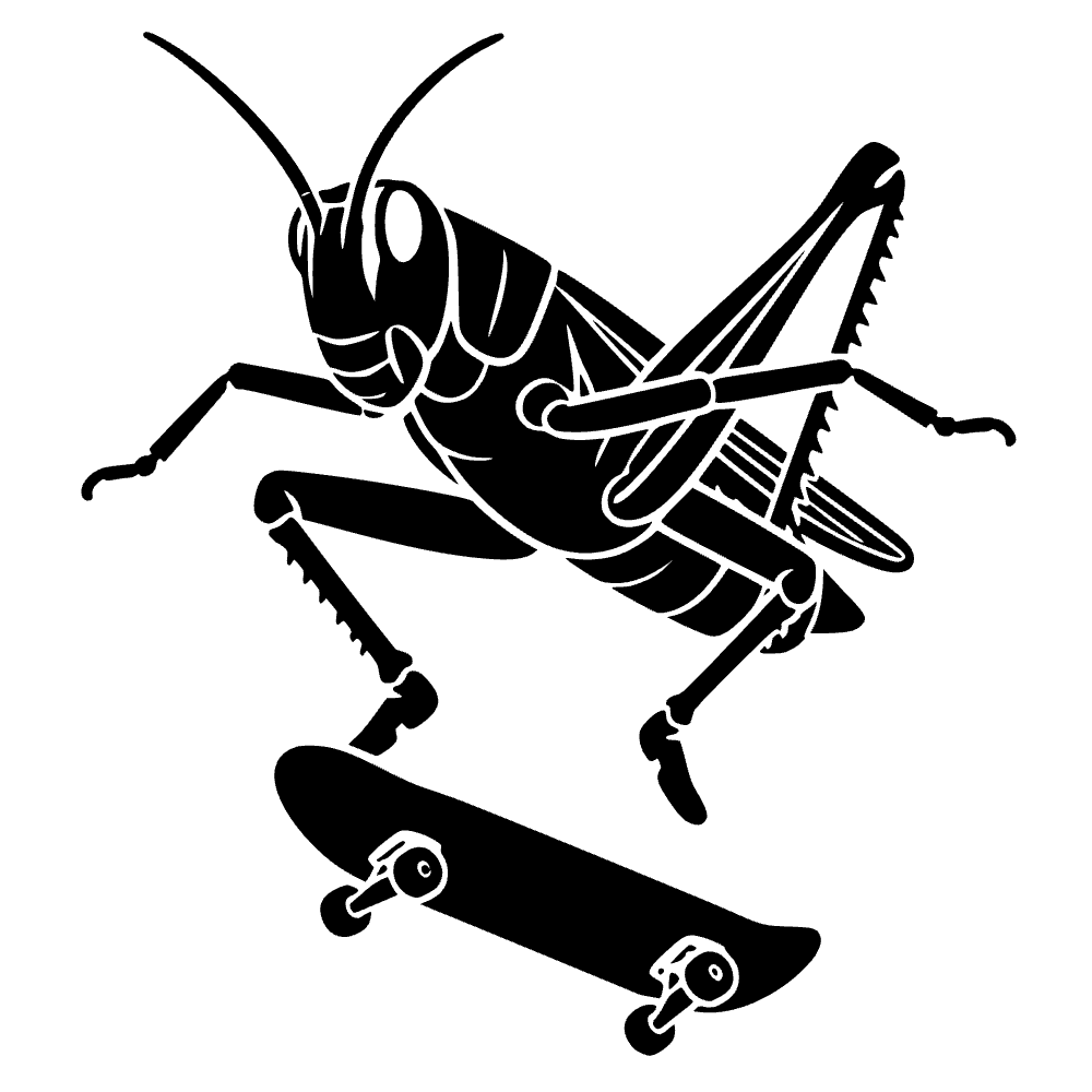 Saltamontes haciendo kickflip — archivo SVG