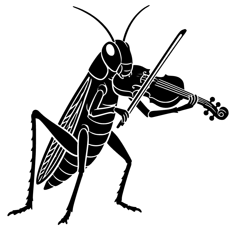 Saltamontes tocando violín — archivo SVG