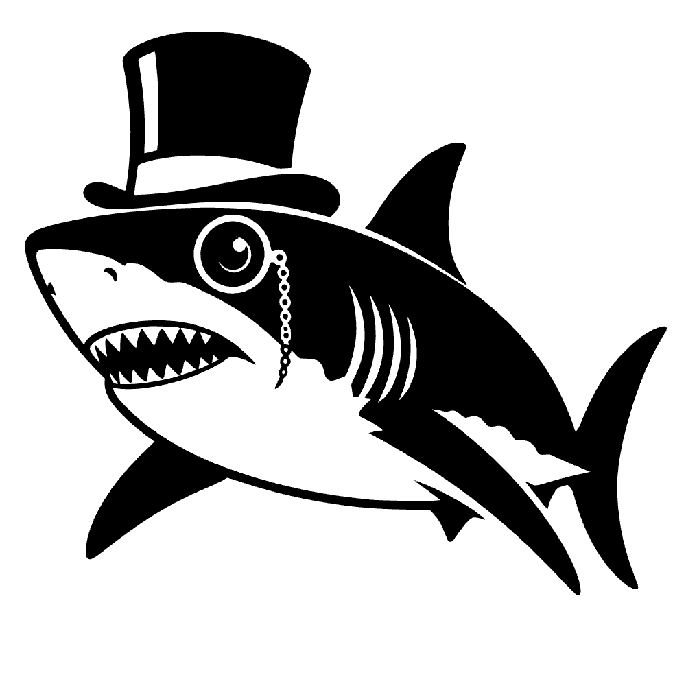 Great Shark Wearing Top Hat SVG cut file preview