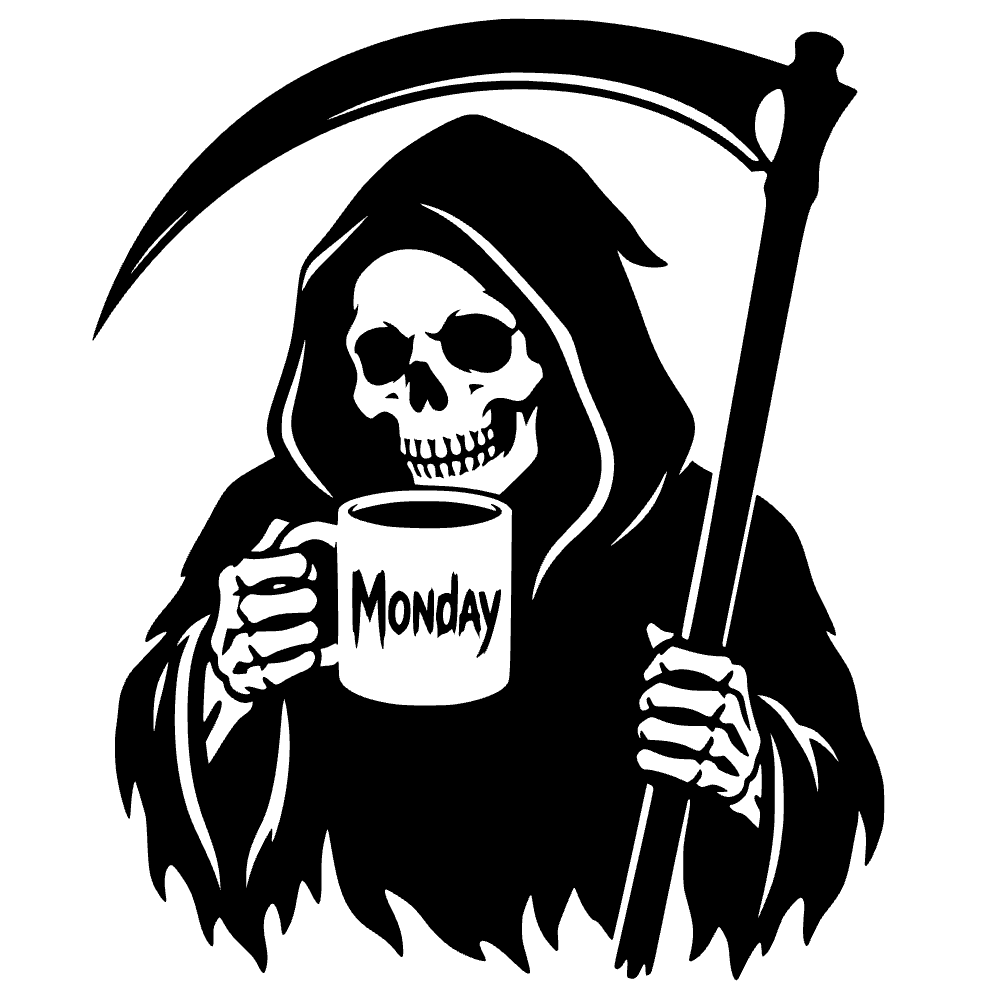 Grim Reaper Holding Mug SVG cut file preview