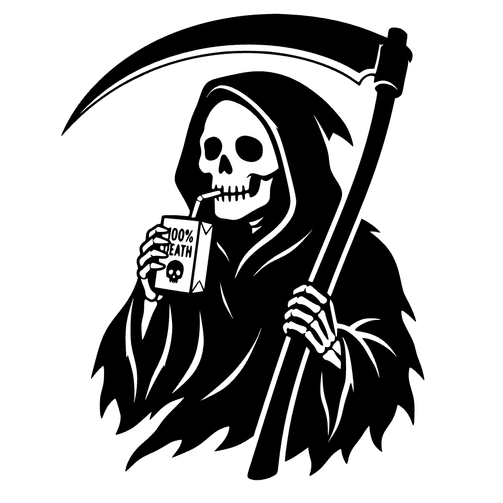 Grim Reaper Sipping SVG SVG cut file preview