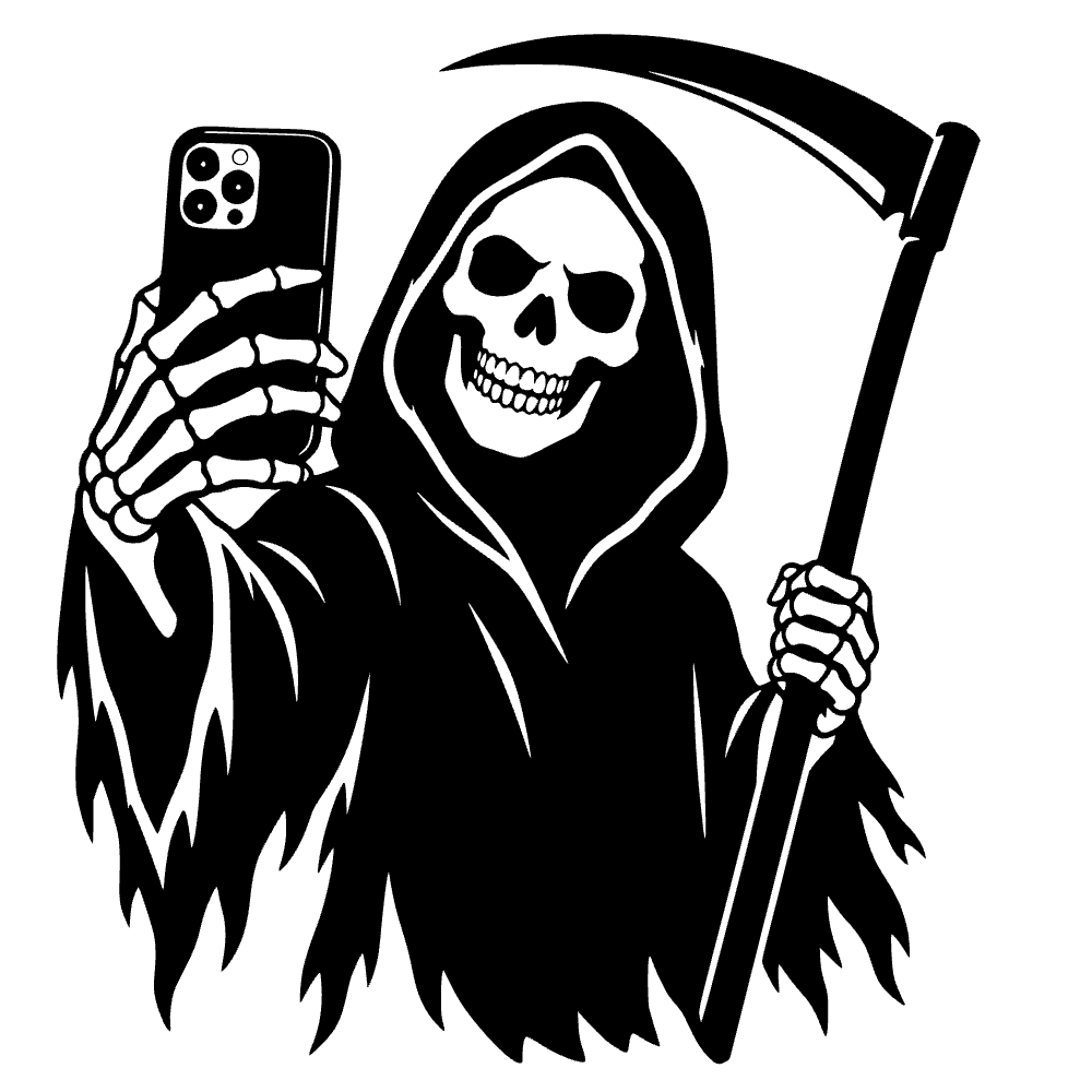 Guadaña tomando selfie — archivo SVG
