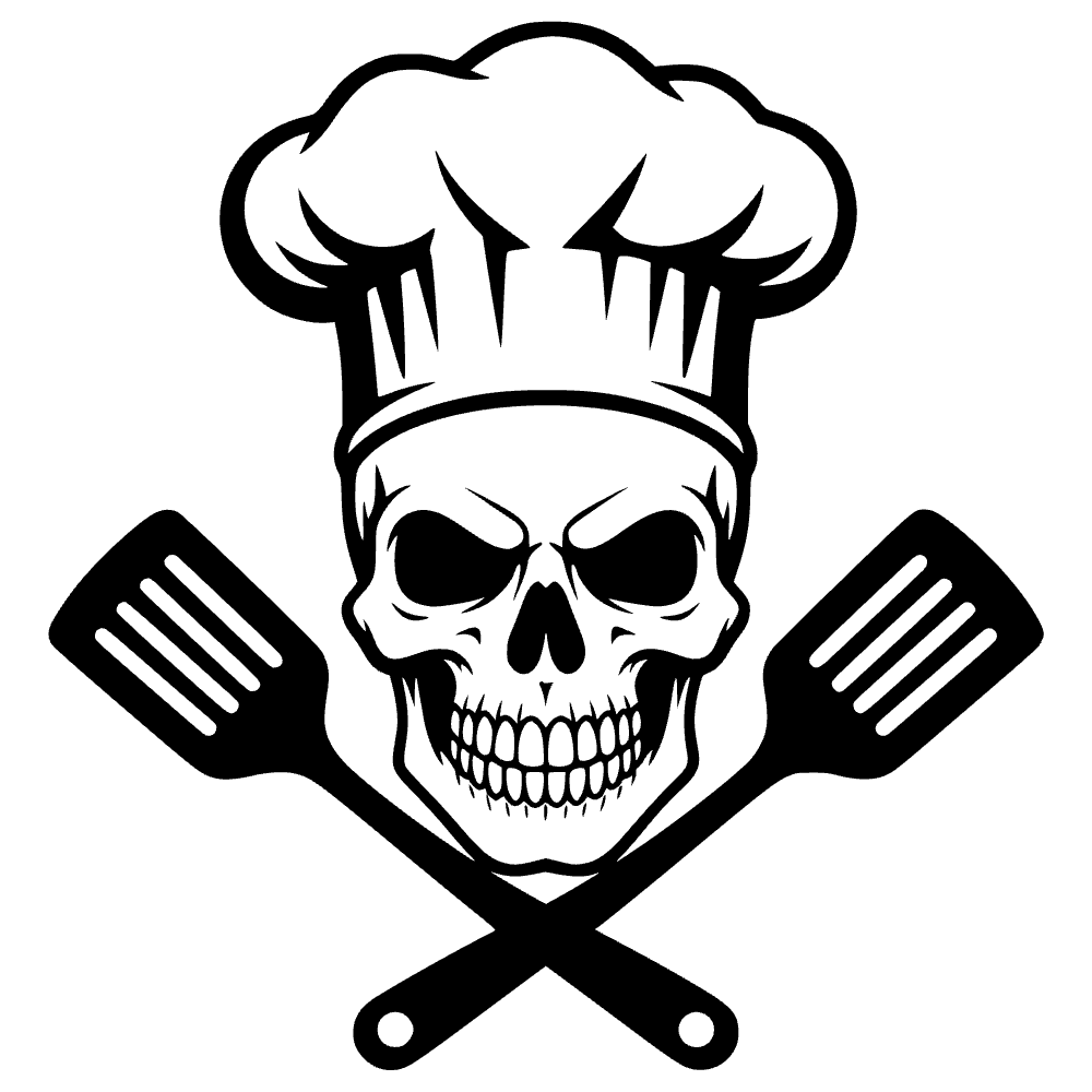 Grinning Skull Chef Icon SVG cut file preview