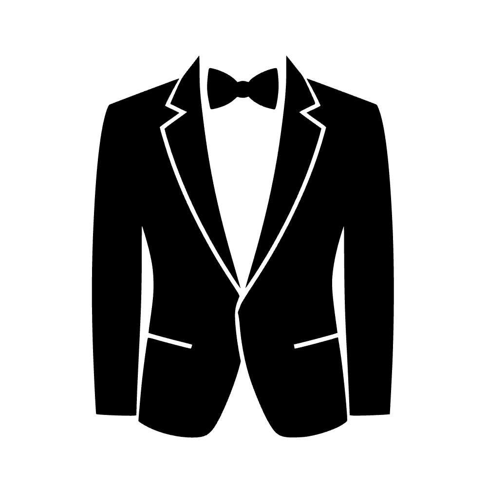 Esmoquin de novio con moño — archivo SVG