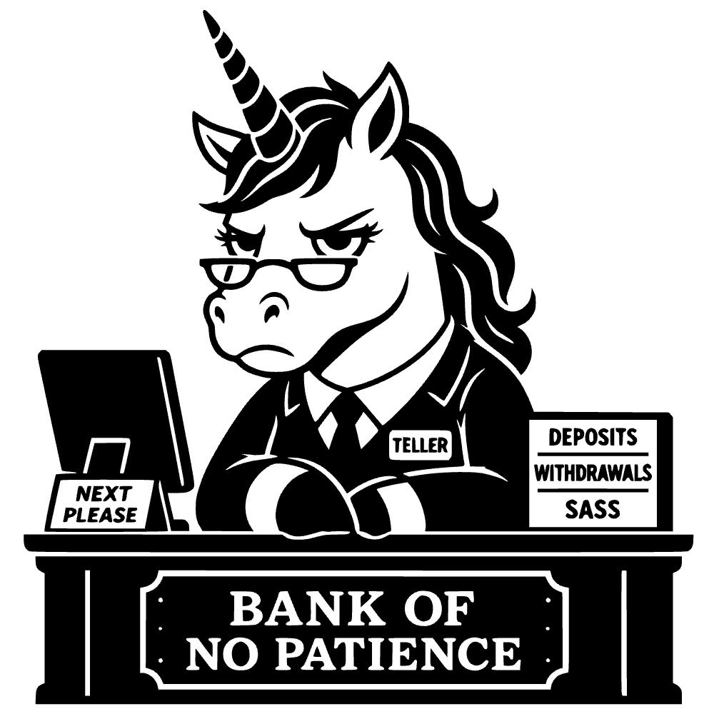 Unicornio gruñón banquero — archivo SVG