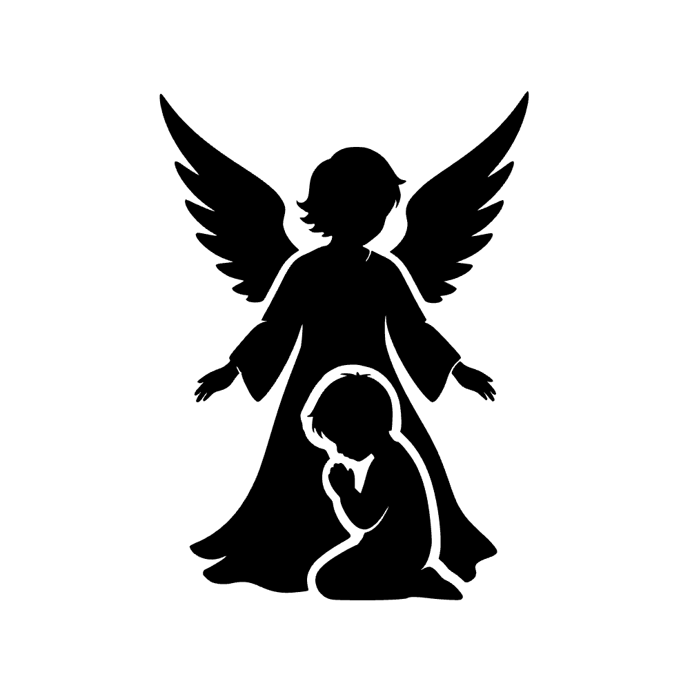 Ángel guardián observando — archivo SVG
