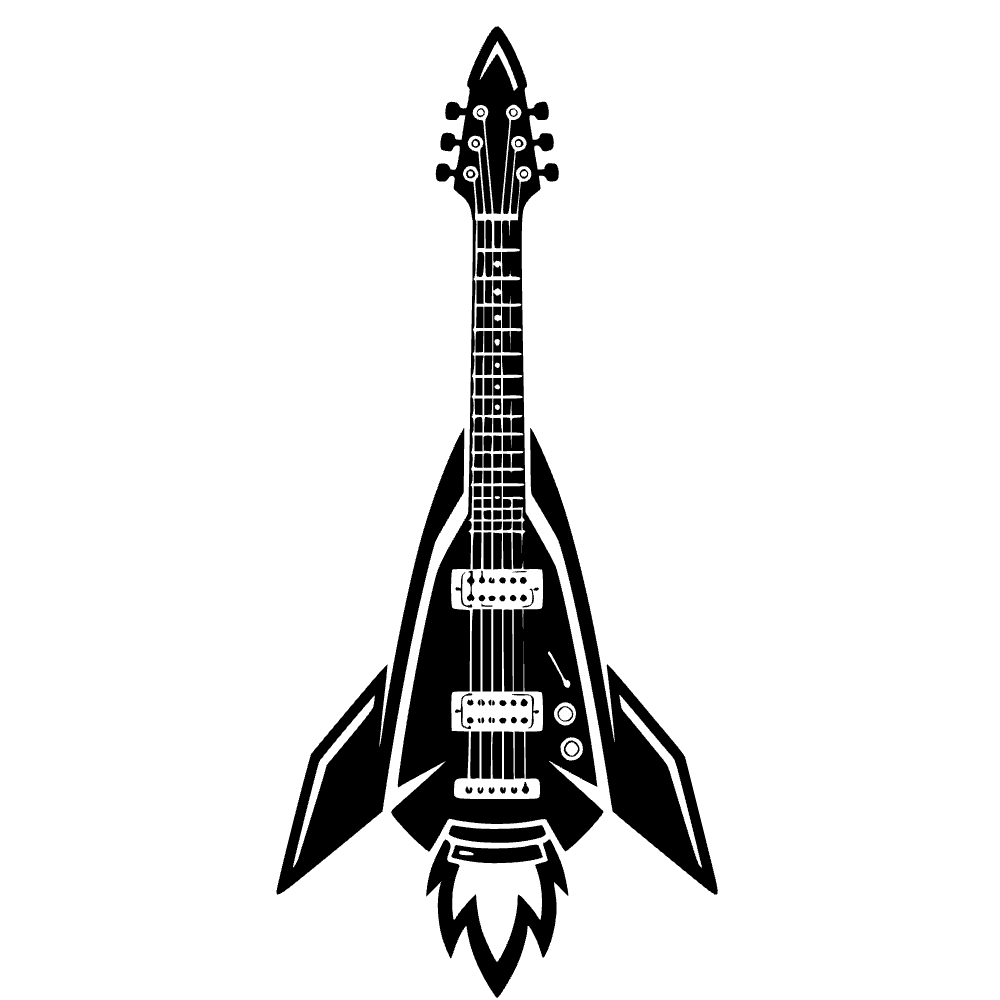 Guitar Shaped Like Sleek Icon SVG cut file preview