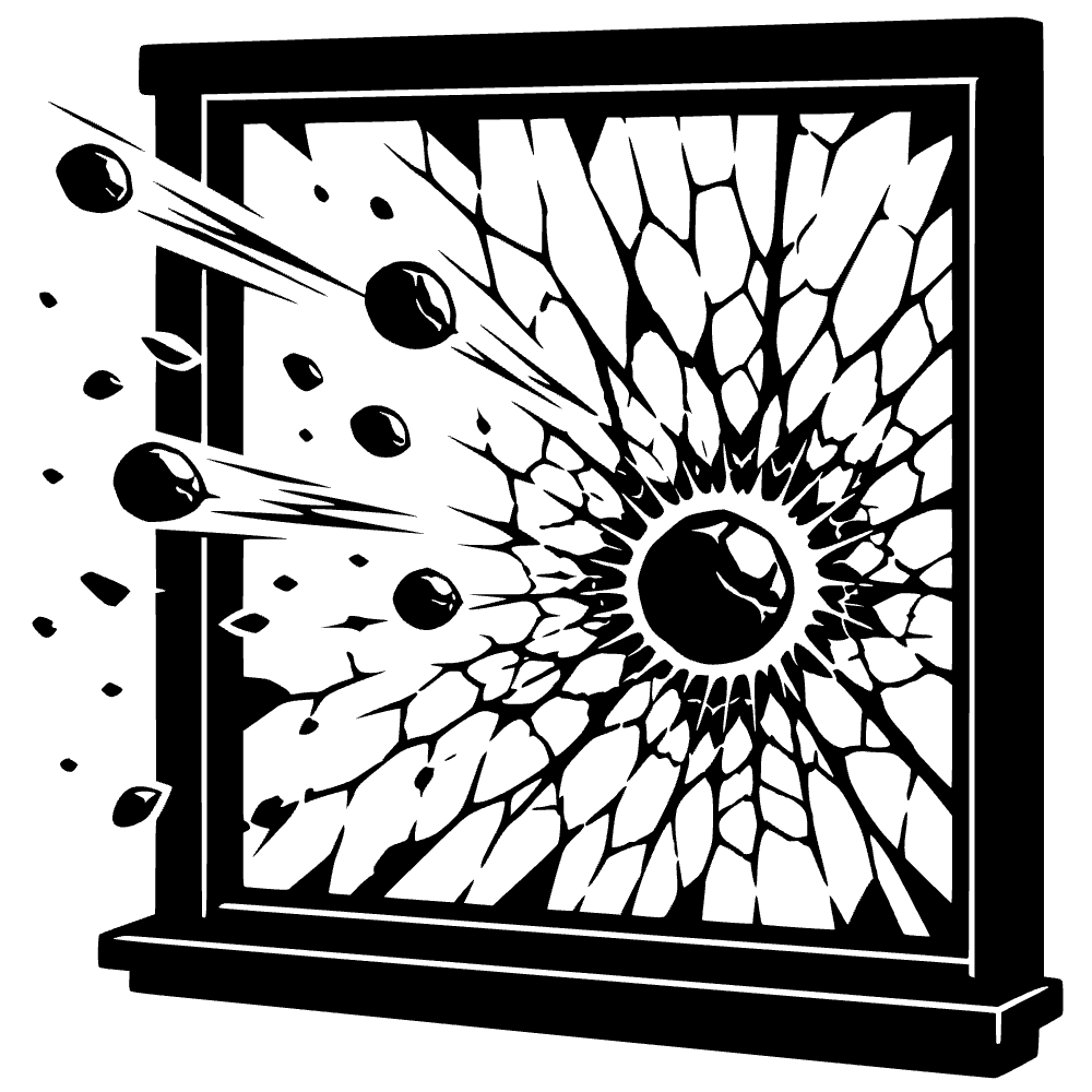 Granizo rompiendo vidrio — archivo SVG