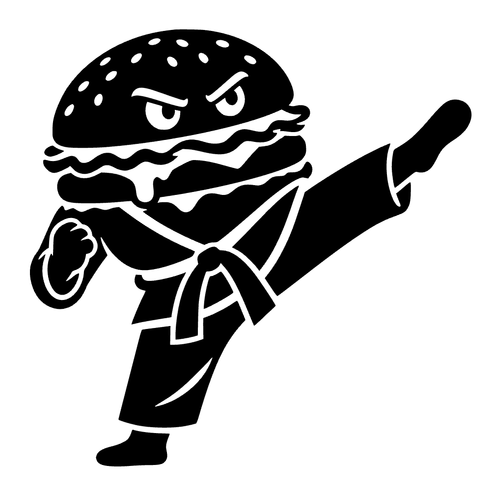 Hamburger Performing Karate Kick SVG cut file preview