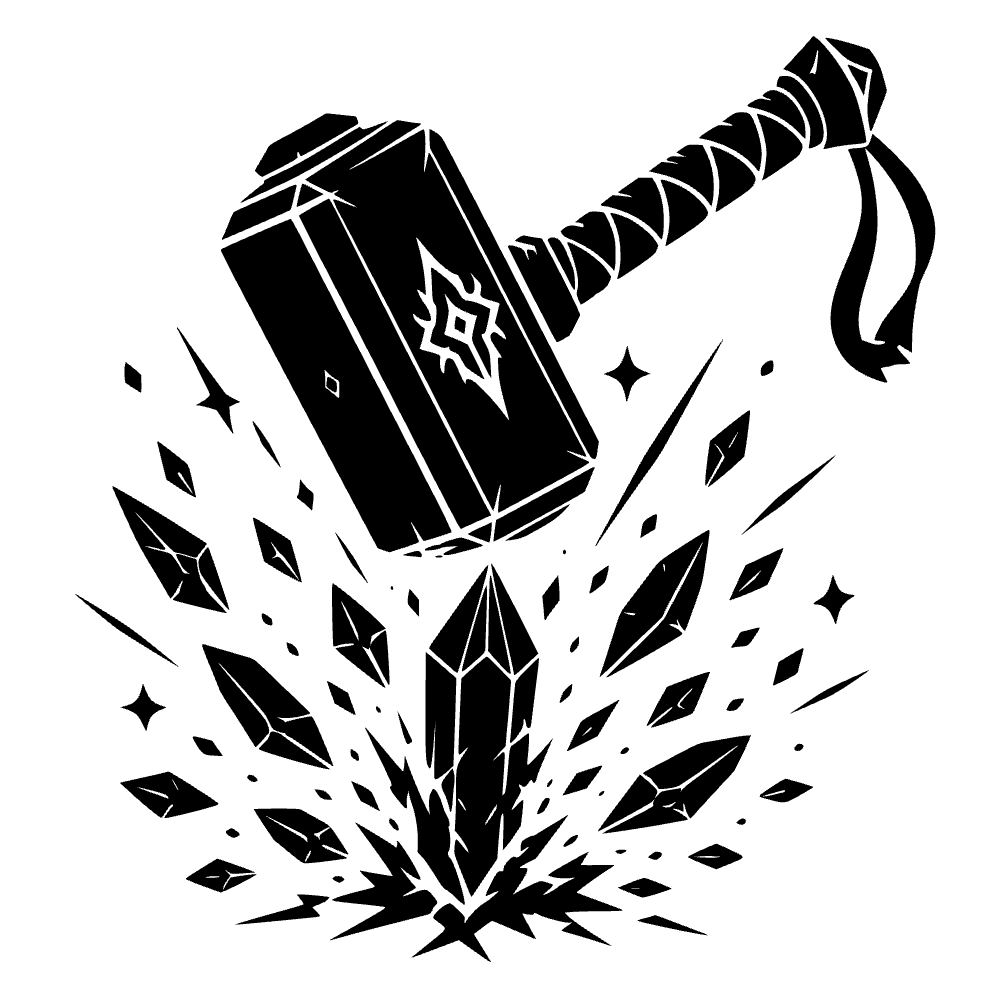 Martillo aplastando magia — archivo SVG