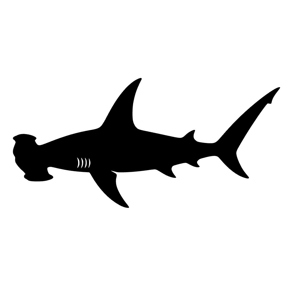 Hammerhead Shark Silhouette SVG cut file preview