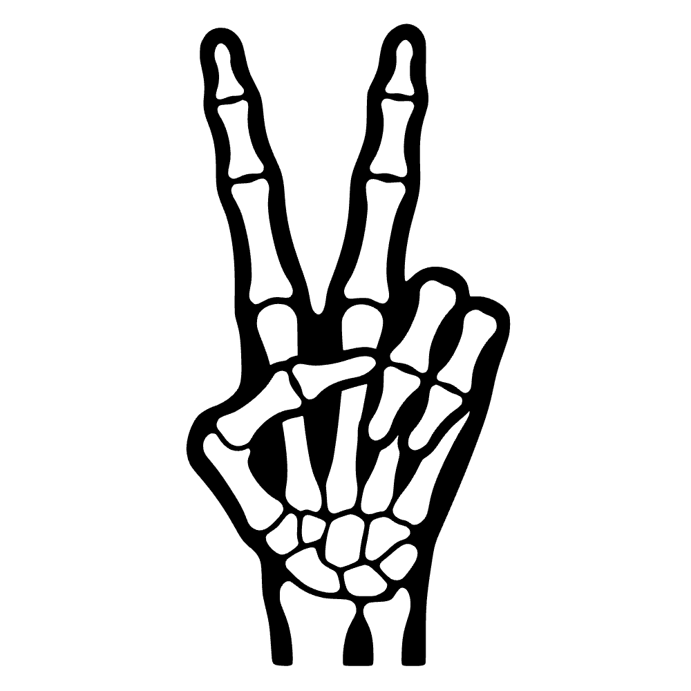 Hand Skeleton Making Peace SVG cut file