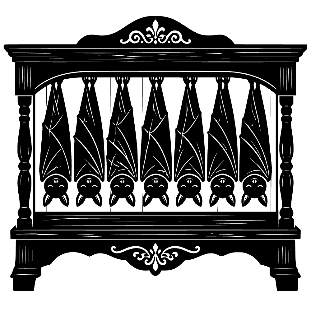 Murciélagos colgando — archivo SVG