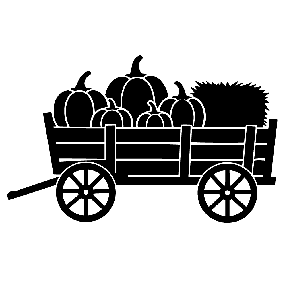 Carreta de cosecha con calabazas — archivo SVG