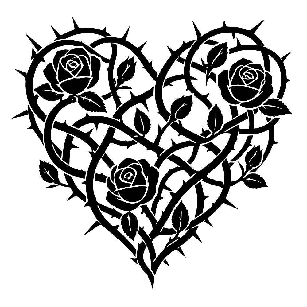 Heart Made Tangled Thorny SVG cut file preview