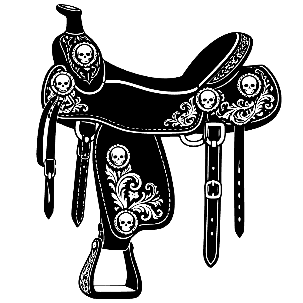 Silla de montar decorada — archivo SVG