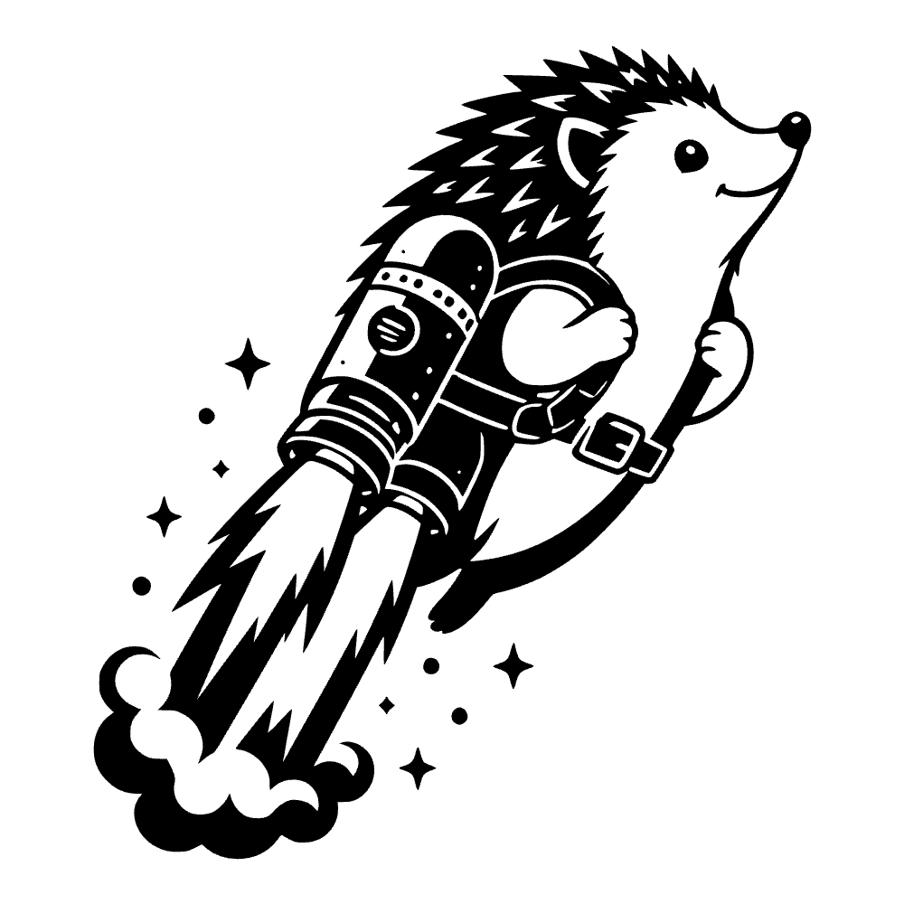 Hedgehog Blasting Off SVG cut file preview