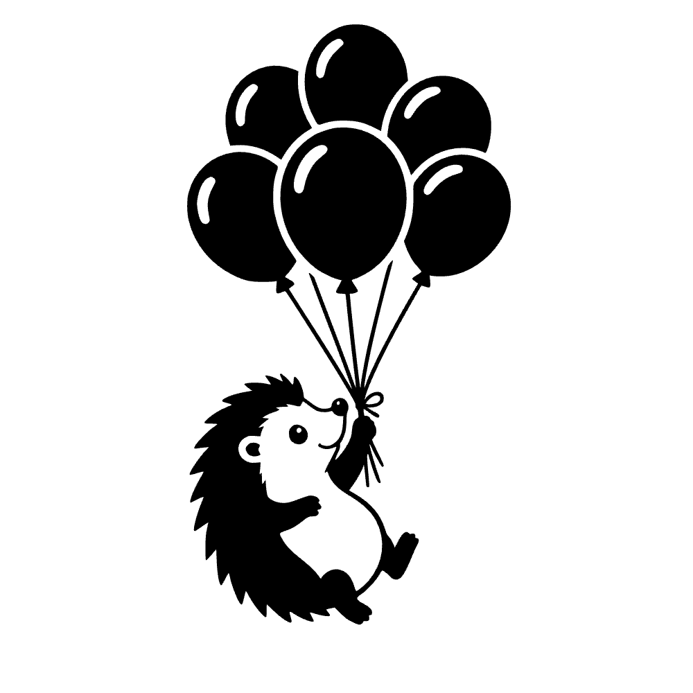Hedgehog Floating Away SVG SVG cut file preview