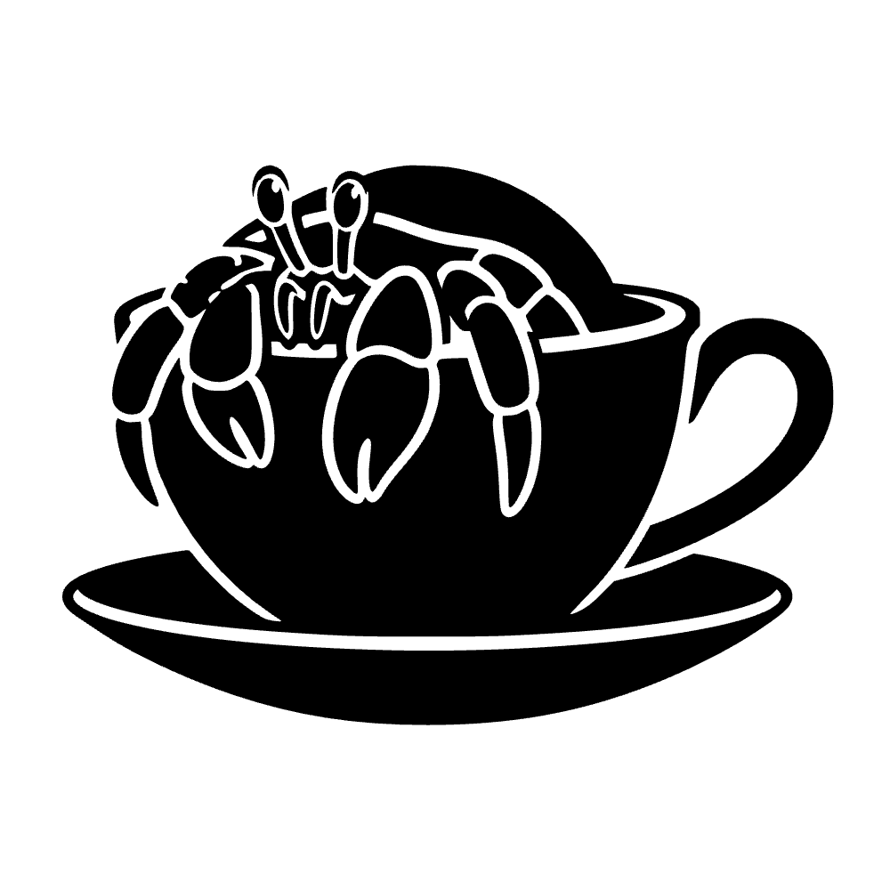 Cangrejo ermitaño en taza de té — archivo SVG
