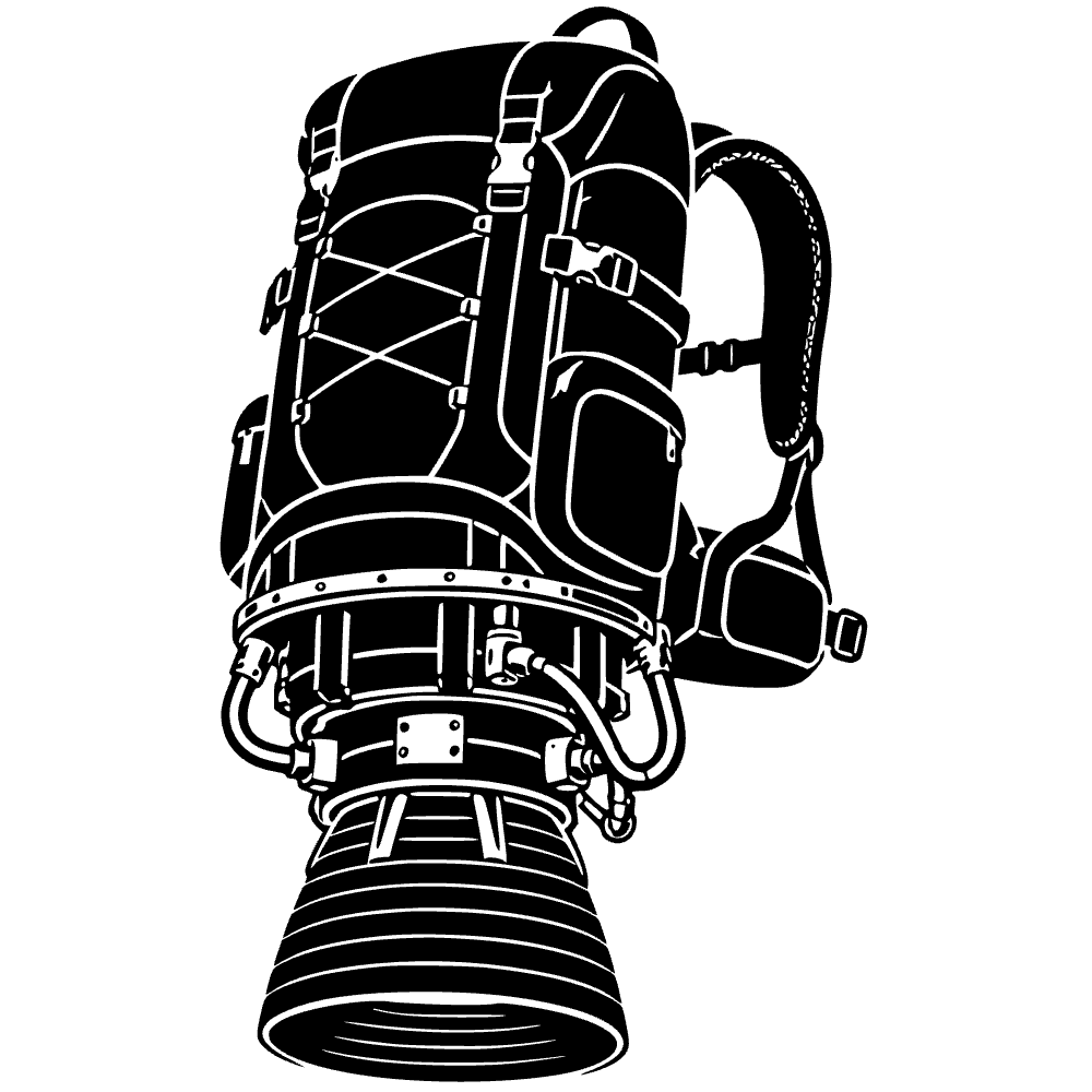 Hiking Backpack Rocket Icon SVG SVG cut file preview