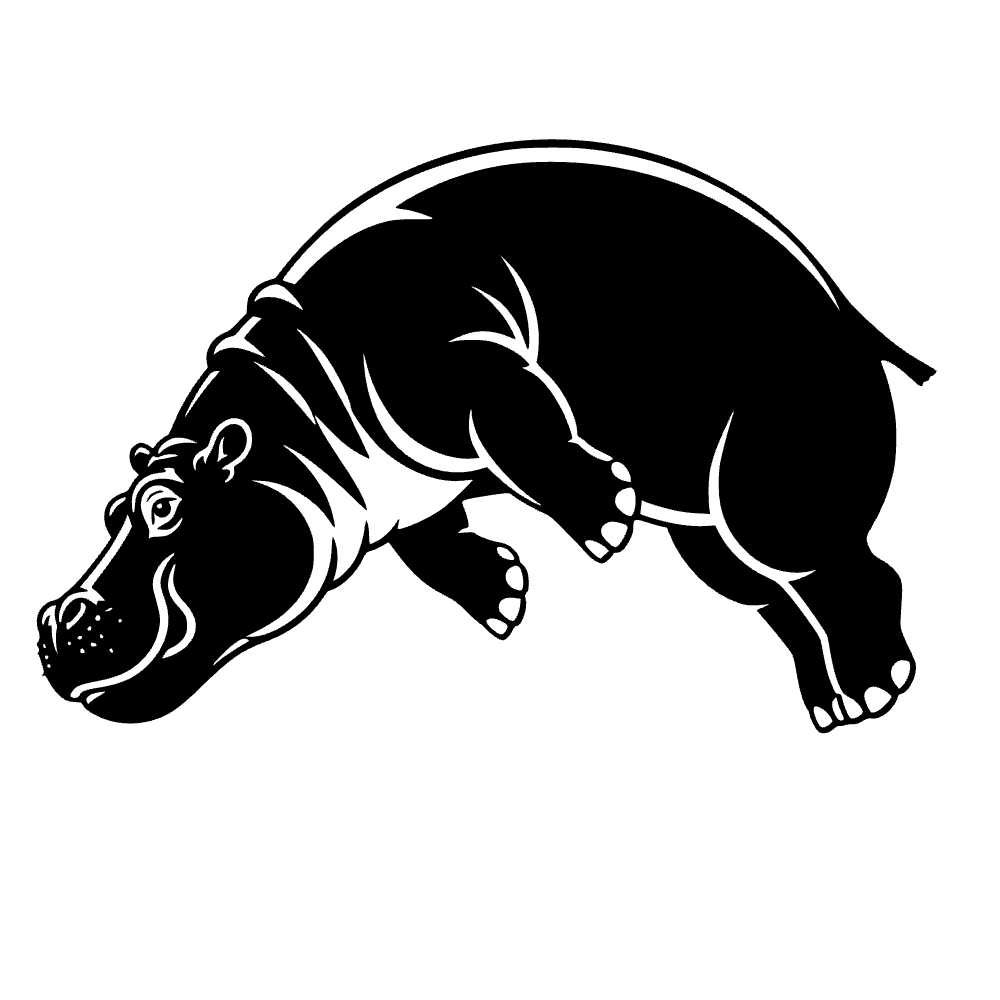 Hipopótamo haciendo gimnasia — archivo SVG