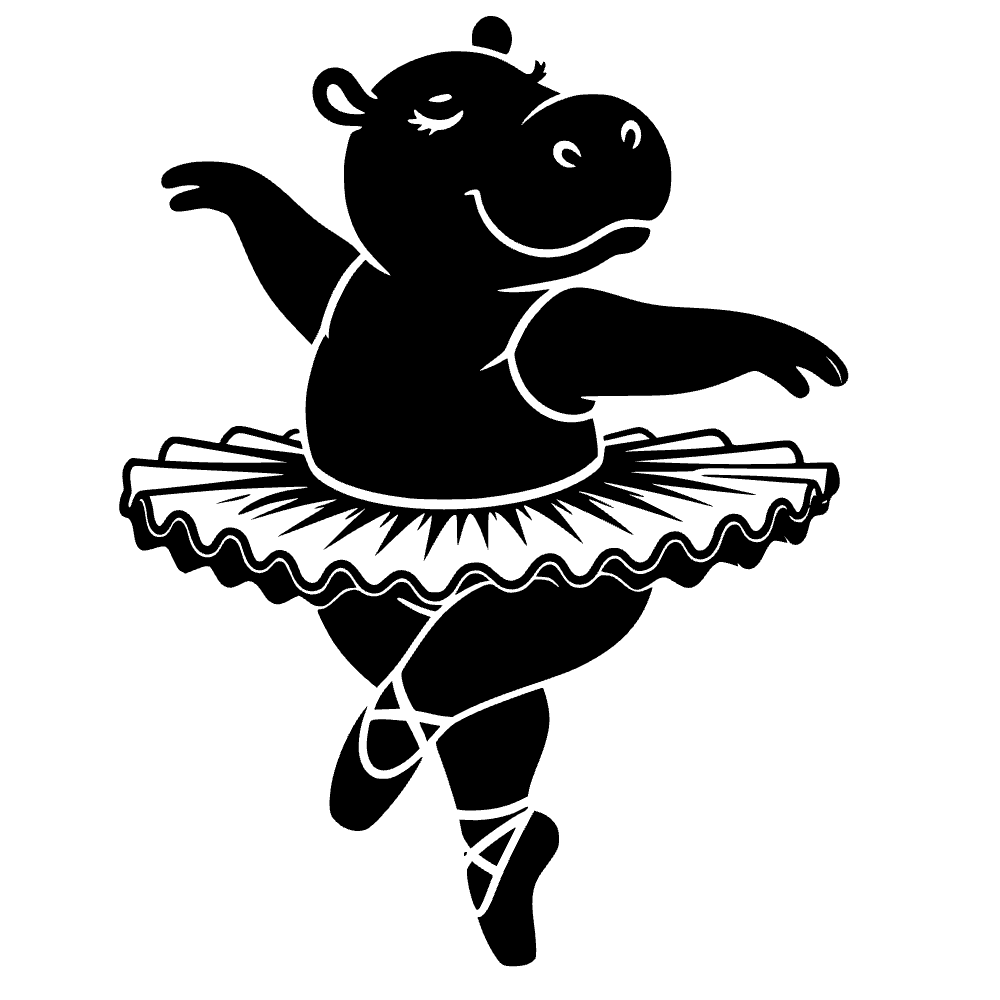 Hippo Wearing Delicate Tutu SVG cut file
