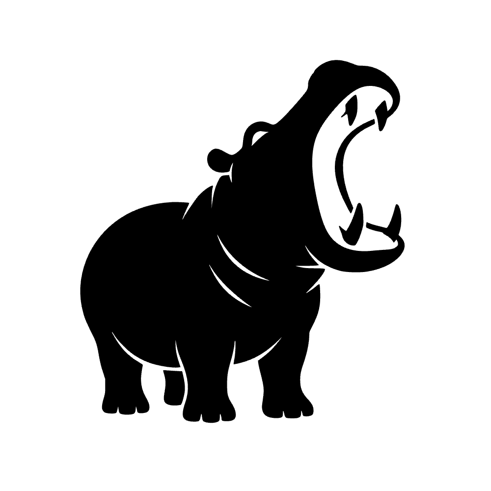 Hipopótamo bostezando — archivo SVG