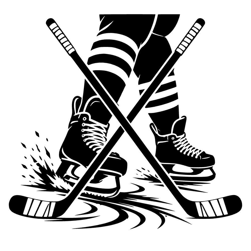Patines de hockey tallando el hielo — archivo SVG