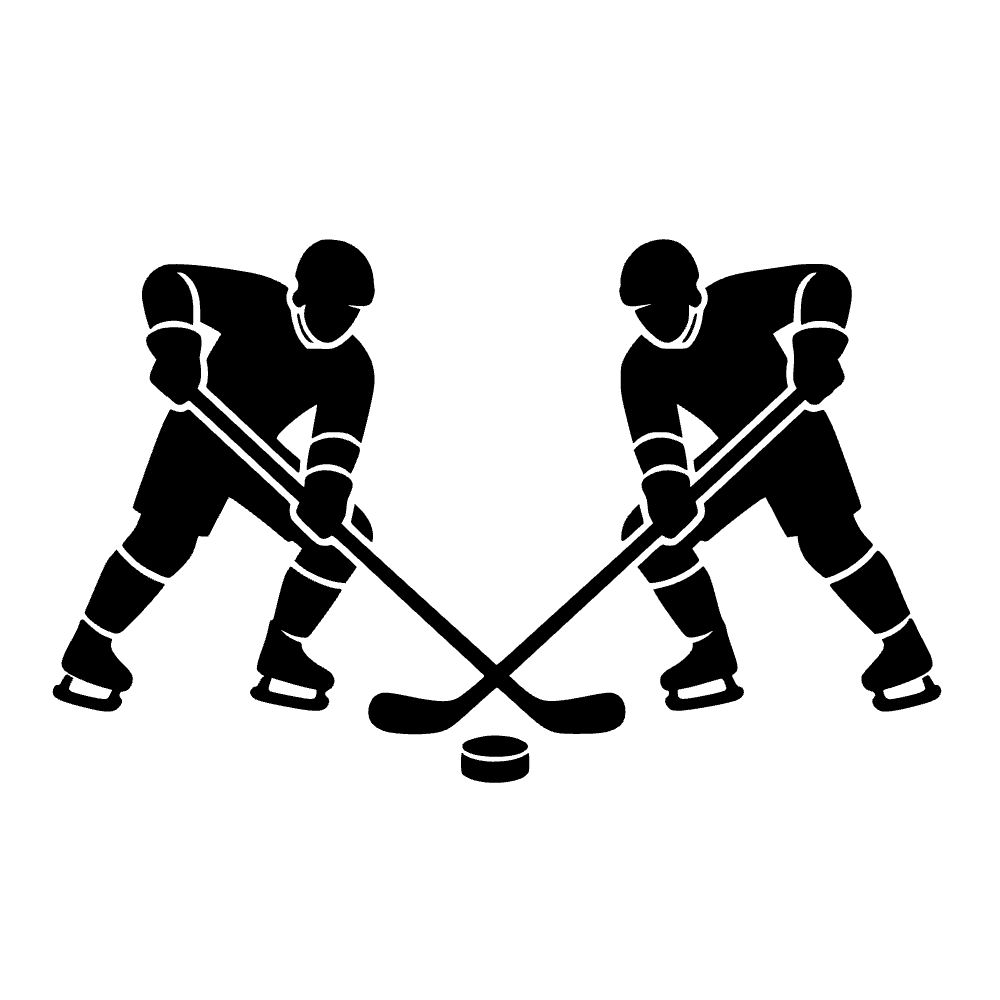 Palos de hockey y disco — archivo SVG