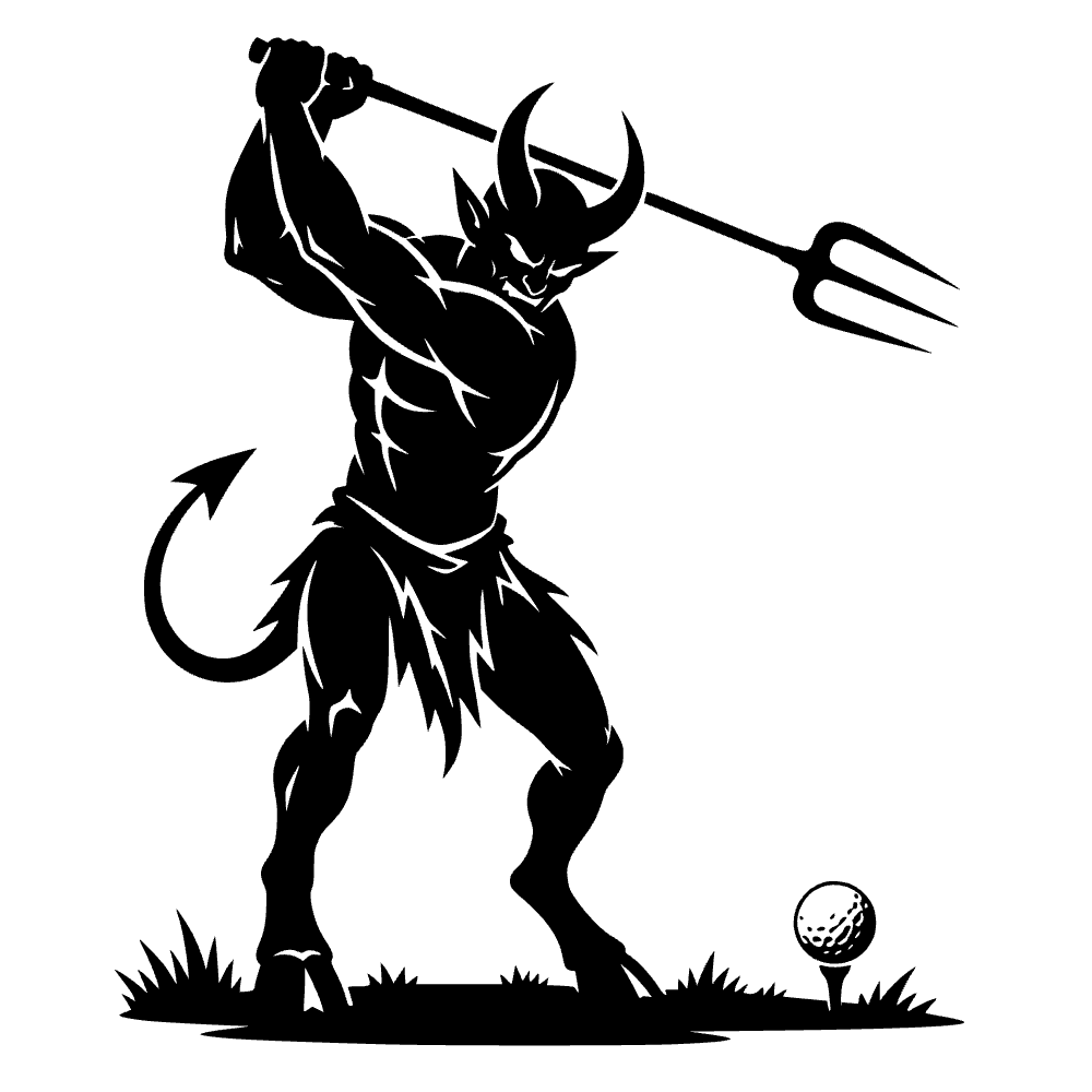 Horned Demon Golfing SVG cut file
