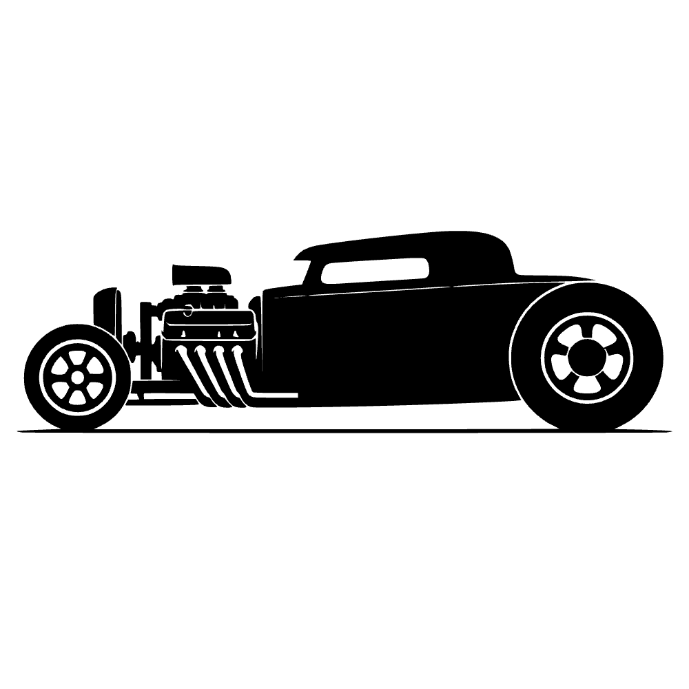 Hot Rod Profile Silhouette SVG cut file preview
