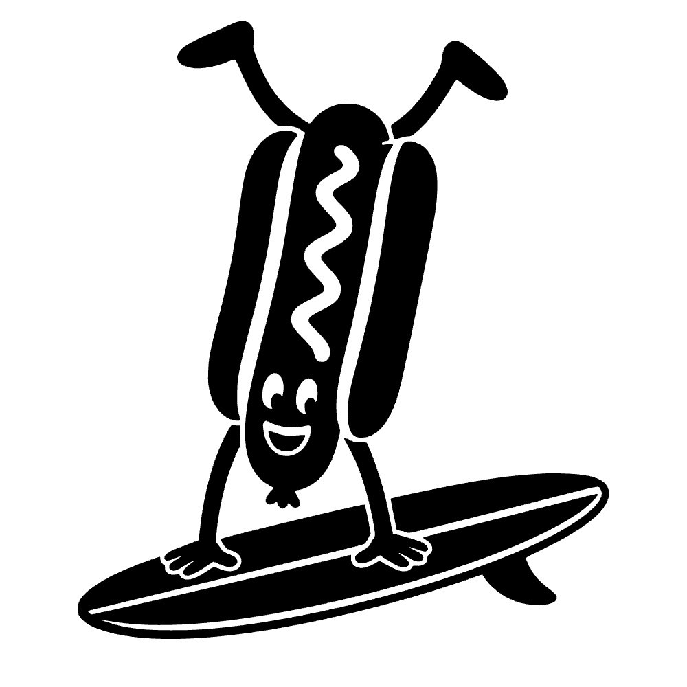 Hotdog Handstand Surfboard SVG SVG cut file preview