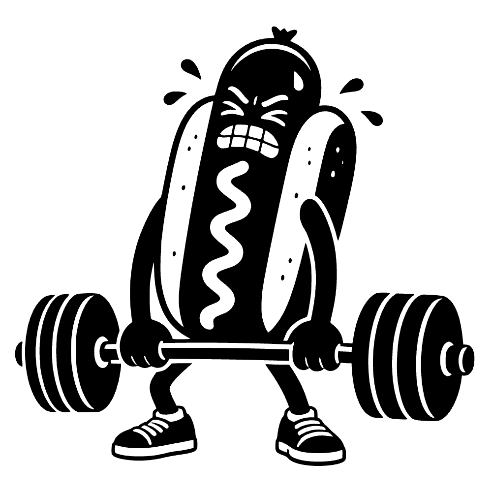 Hotdog Straining Lift Heavy SVG SVG cut file preview