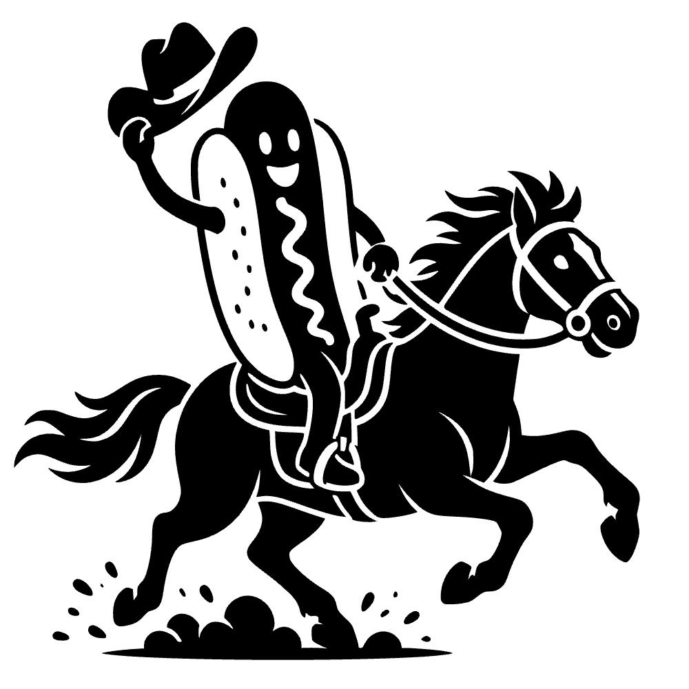 Hotdog Wearing Cowboy Hat SVG cut file preview