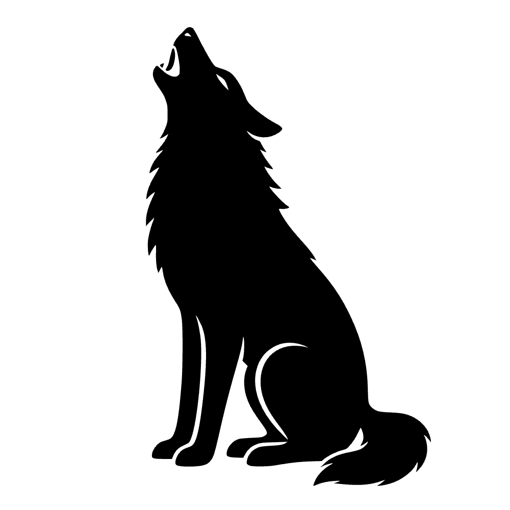 Lobo gris aullando — archivo SVG