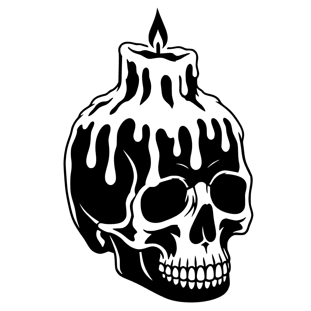 Human Skull Candle Icon SVG SVG cut file preview