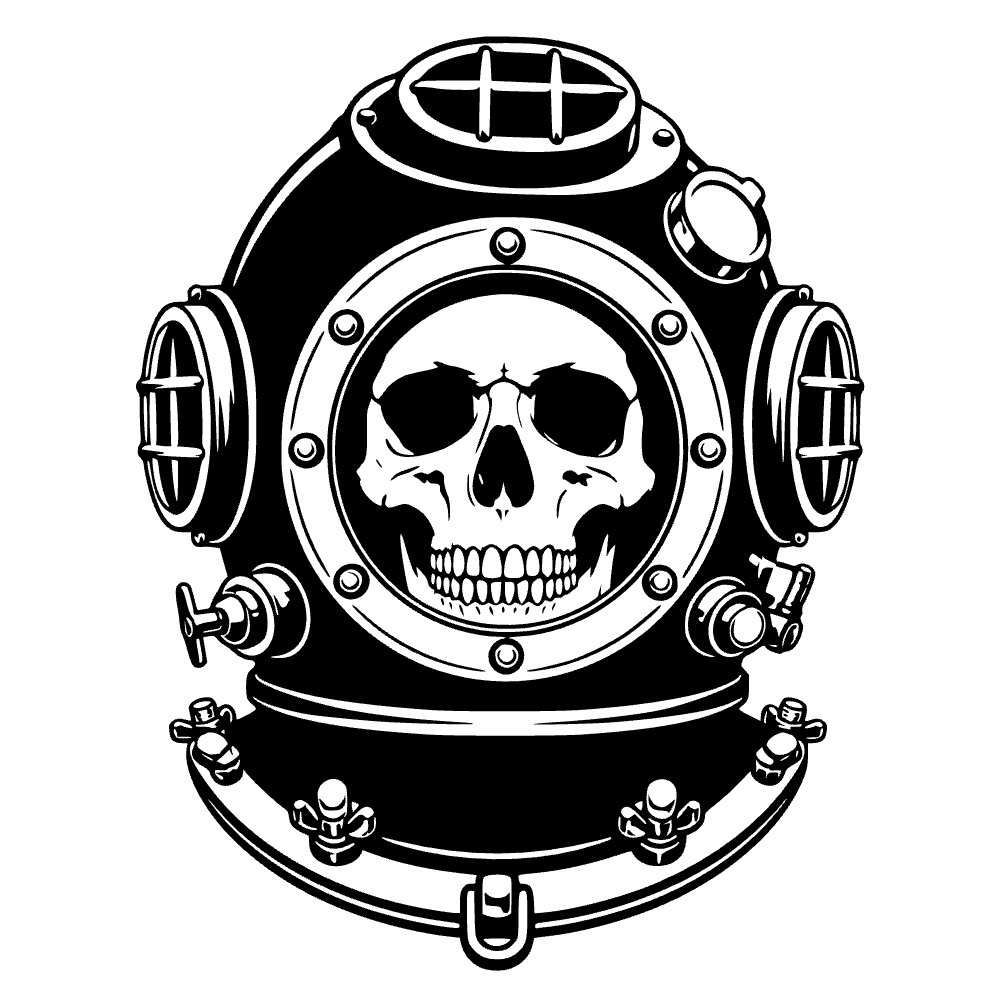 Human Skull Wearing Helmet SVG cut file preview