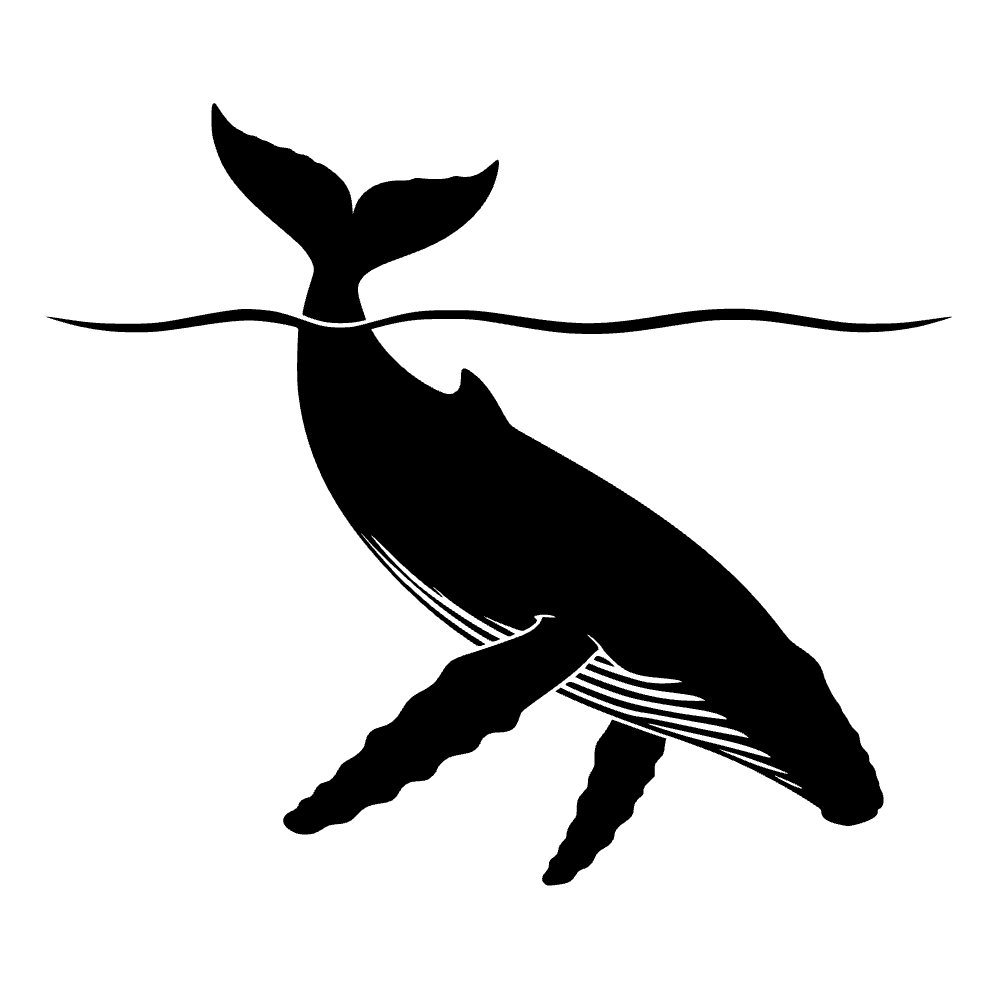 Humpback Whale Diving Icon SVG cut file preview