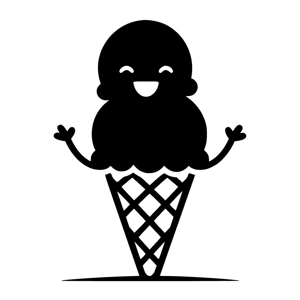 Ice Cream Cone Character SVG cut file preview