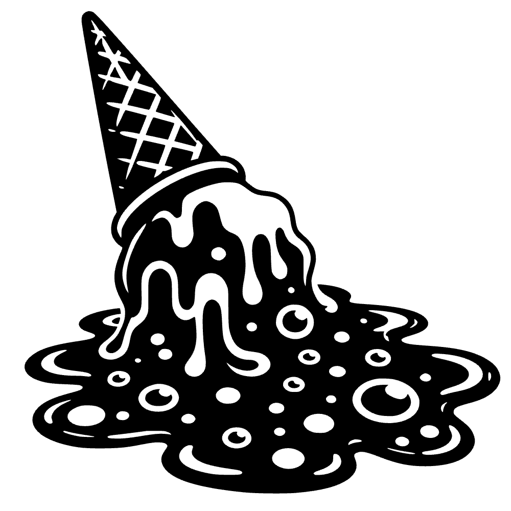 Cono de helado derritiéndose — archivo SVG