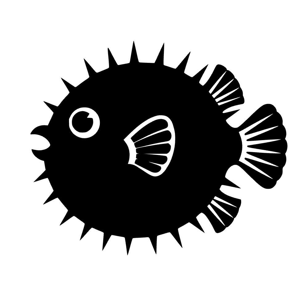 Pez globo inflado — vista previa del archivo SVG