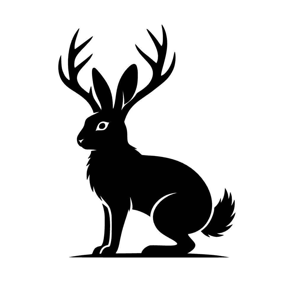 Jackalope Standing Alert SVG cut file preview