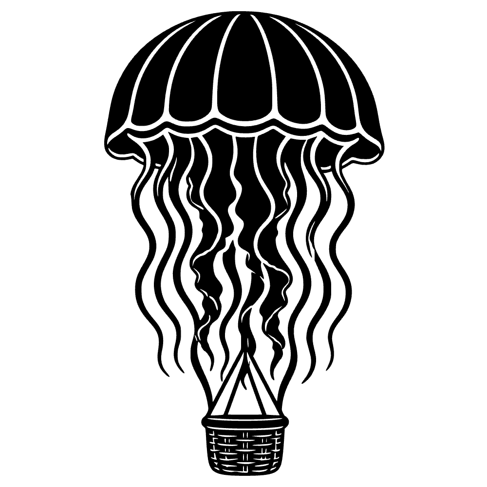 Medusa en globo de aire caliente — vista previa del archivo SVG