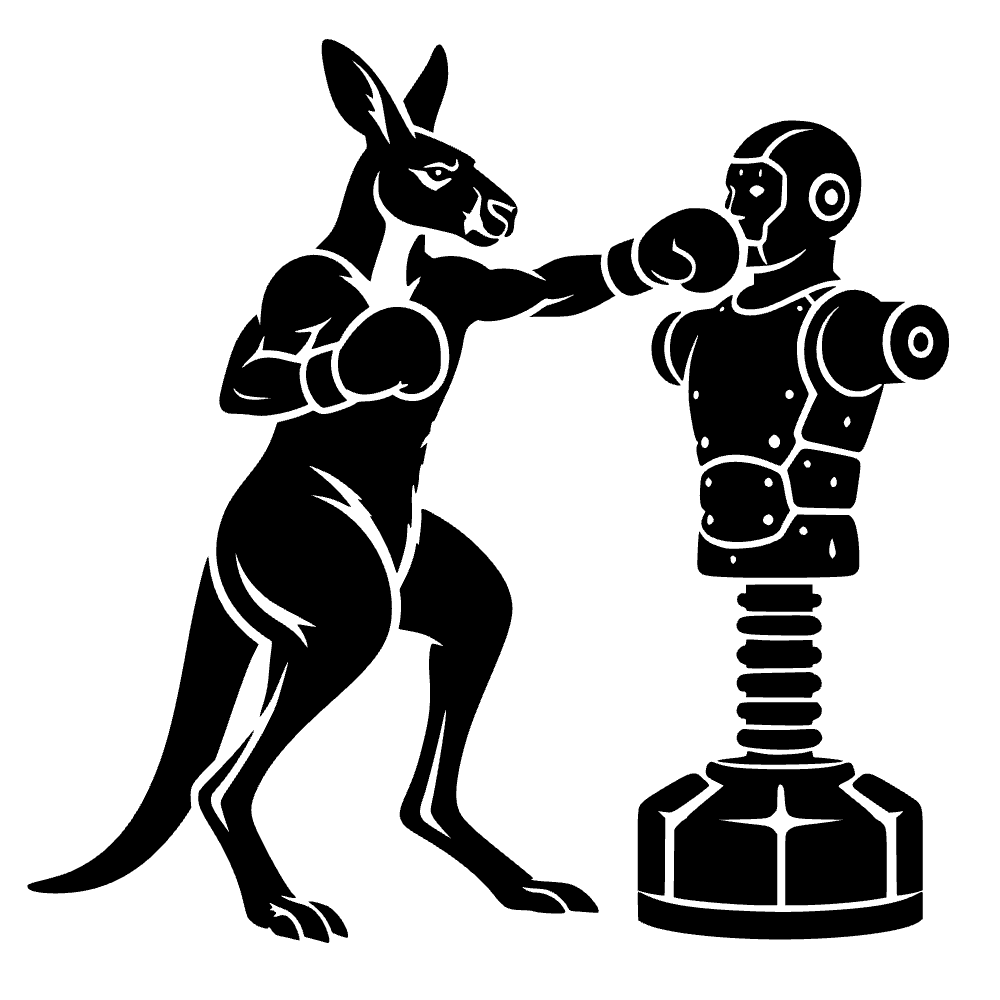 Canguro entrenando boxeo — archivo SVG