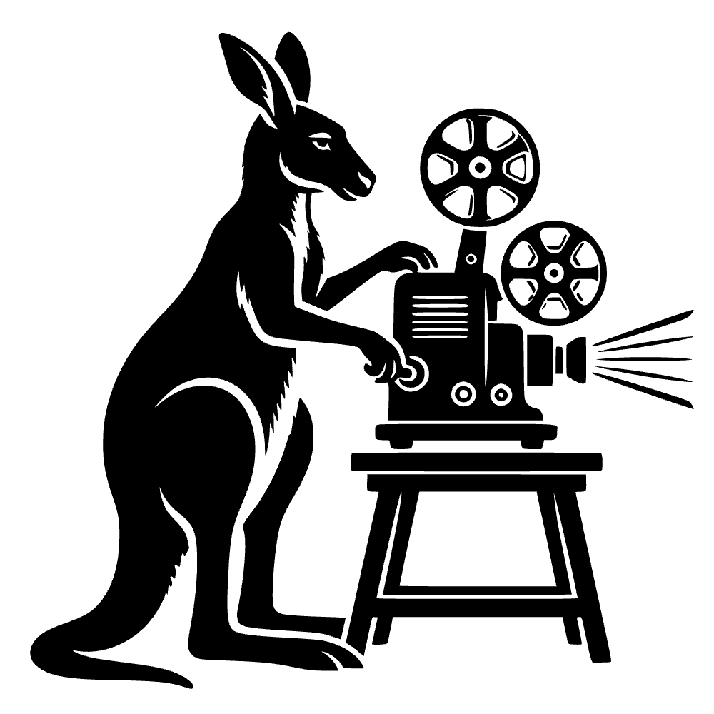 Canguro operando una película — archivo SVG