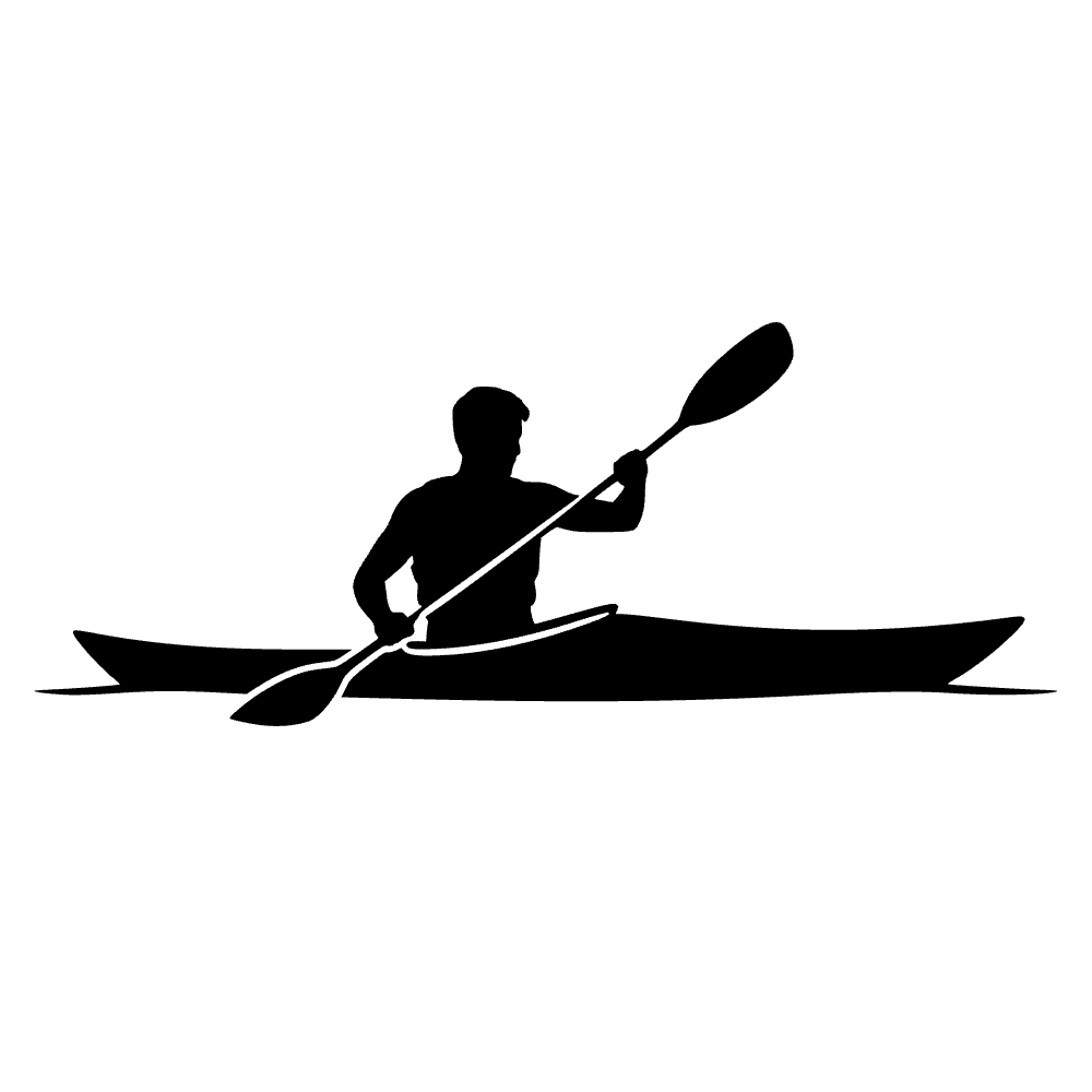 Kayak Paddler Silhouette SVG cut file preview
