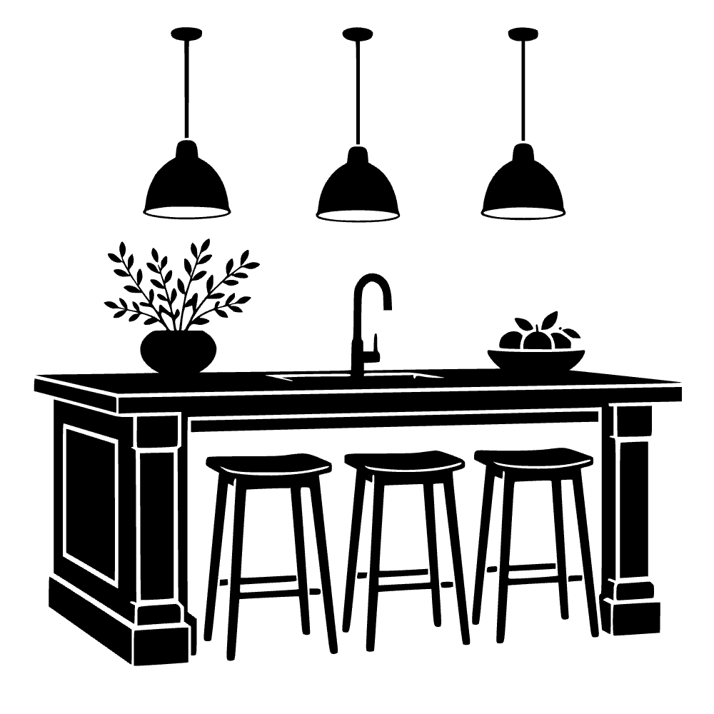 Isla de cocina iluminada — archivo SVG
