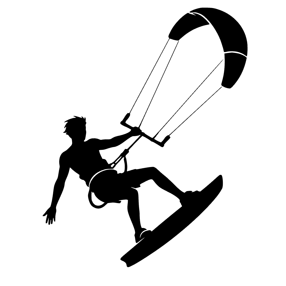 Kitesurfista saltando — archivo SVG