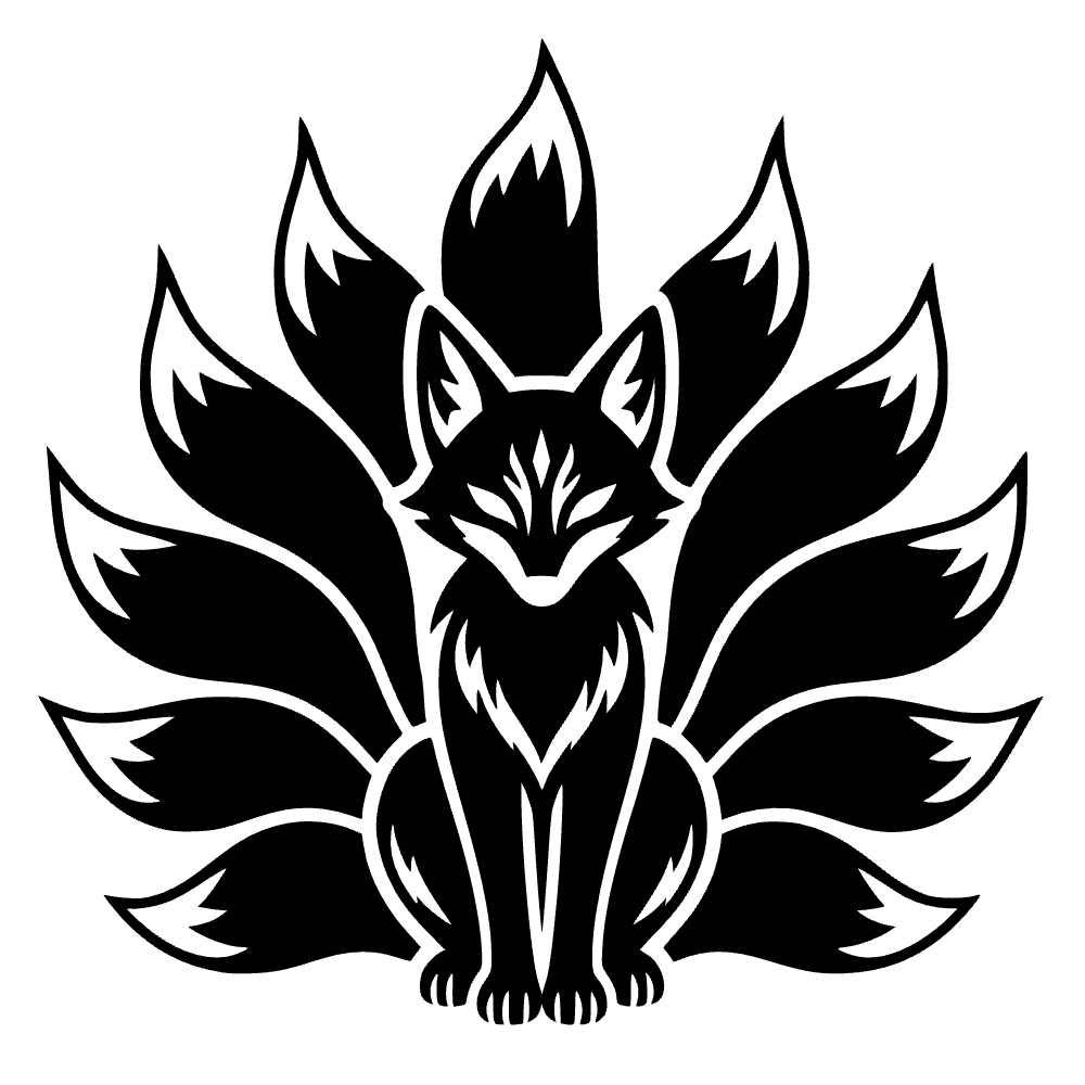 Zorro kitsune de nueve colas — archivo SVG