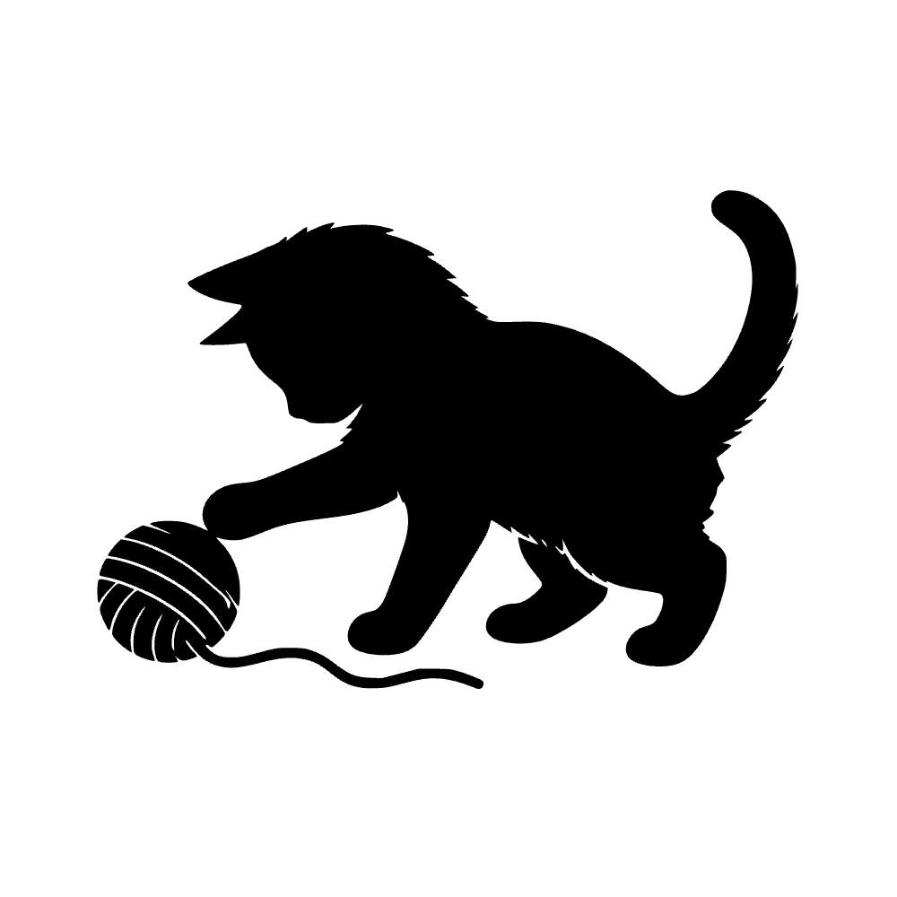 Gatito jugando con hilo — archivo SVG